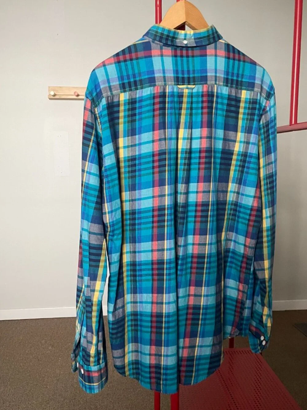 Gant Madras Plaid Button Up Shirt - Cotton/Cashmere Blend - Size L - Picture 4 of 9